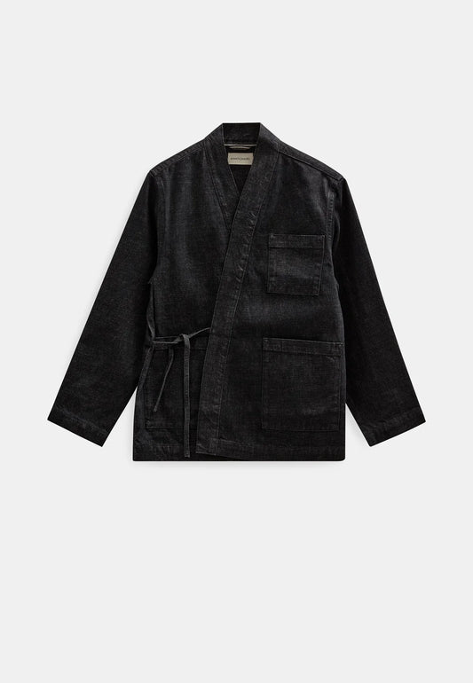 Anerkjendt Akjesper Selvedge Denim Kimono - Black