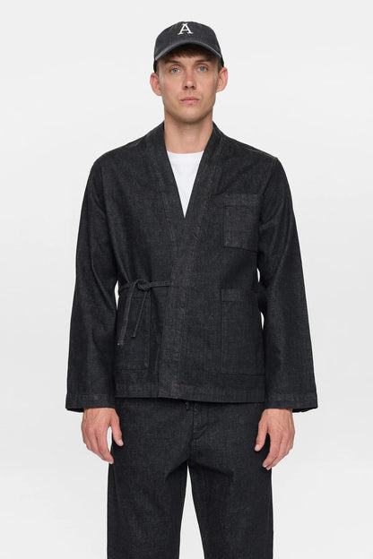 Anerkjendt Akjesper Selvedge Denim Kimono - Black