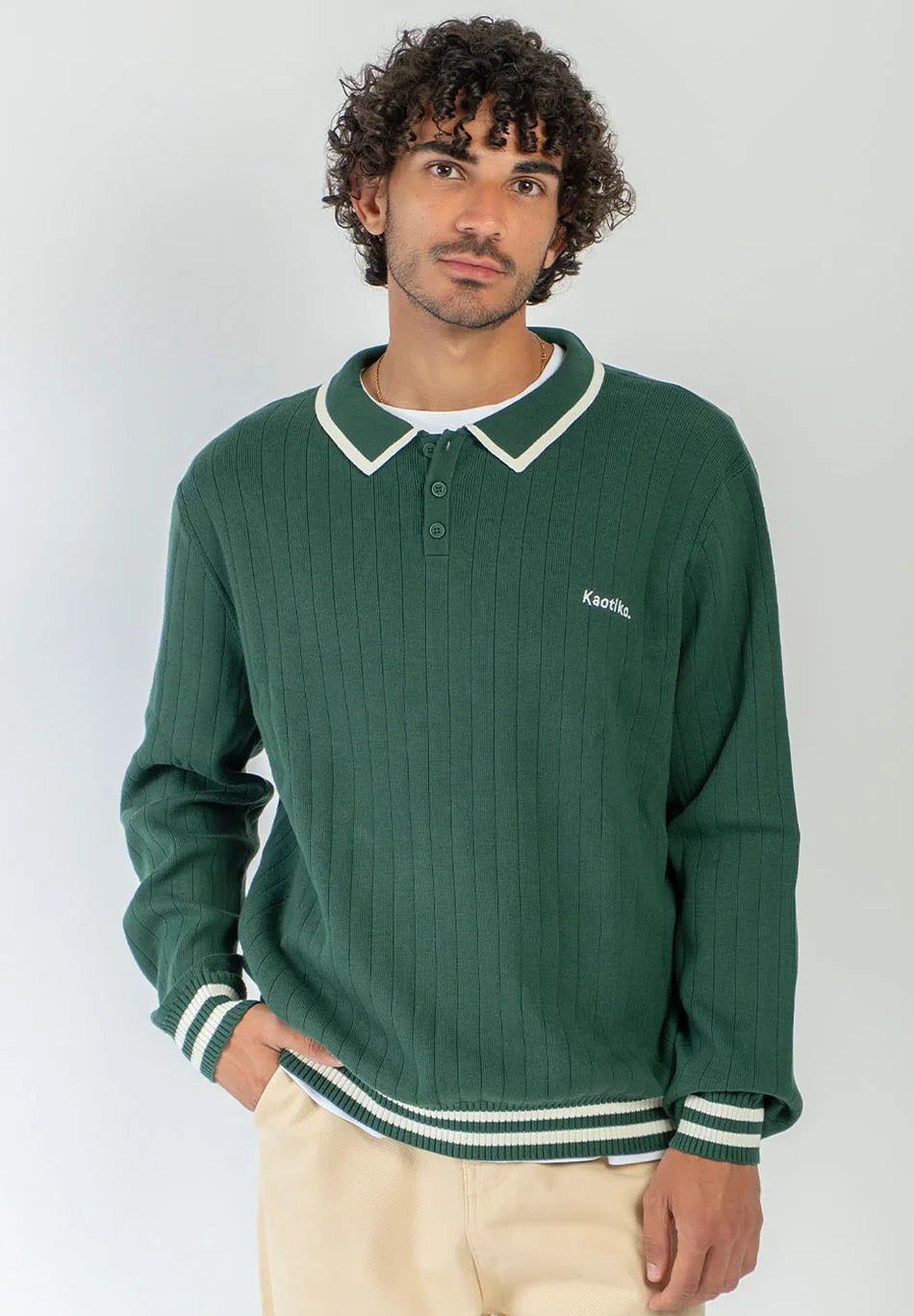 Kaotiko Sweater Polo Green