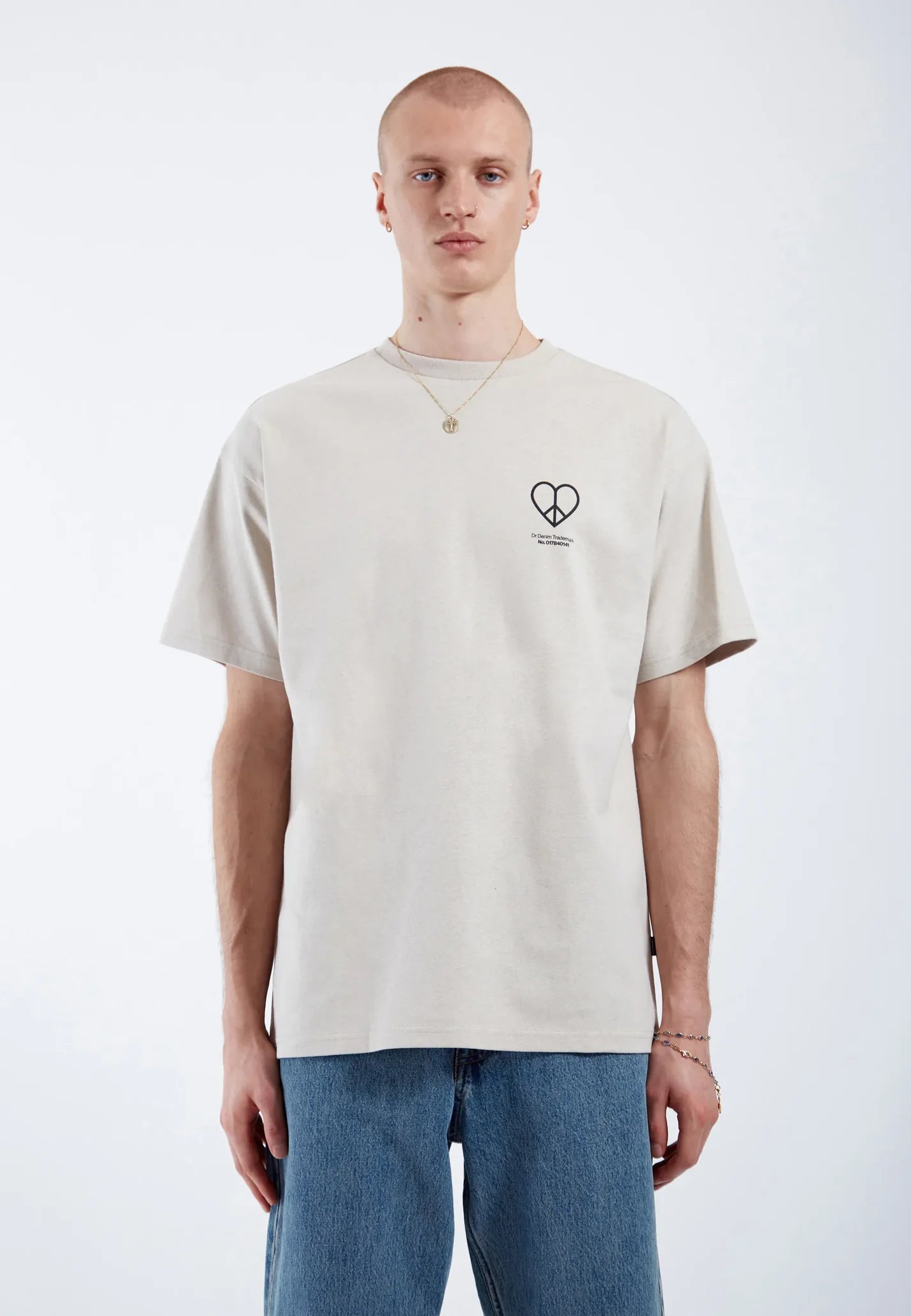 Dr Denim Trooper Tee Silver Lining Peace Heart