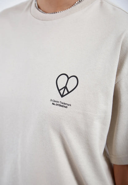 Dr Denim Trooper Tee Silver Lining Peace Heart