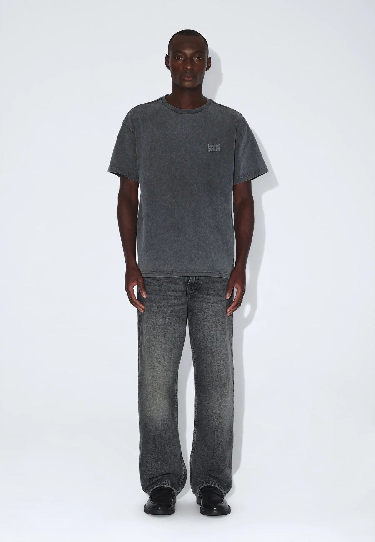 Dr Denim Trooper Tee Grey Black Overdye