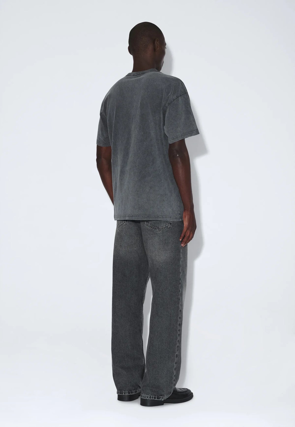Dr Denim Trooper Tee Grey Black Overdye