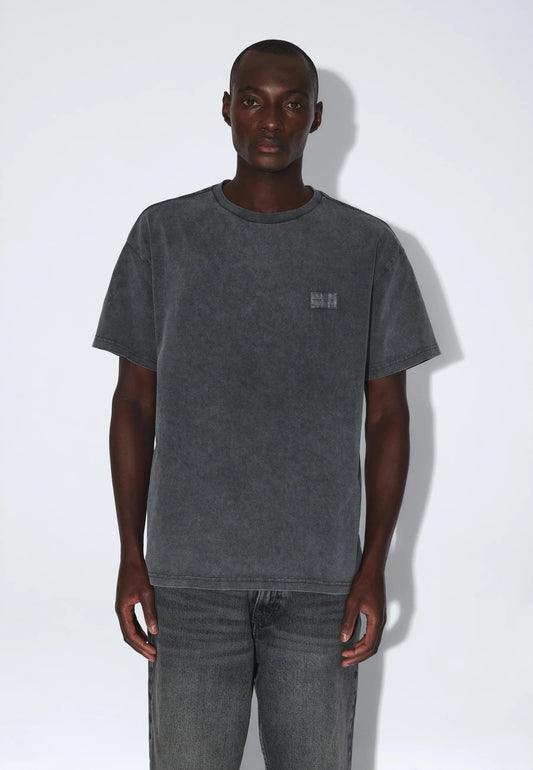 Dr Denim Trooper Tee Grey Black Overdye
