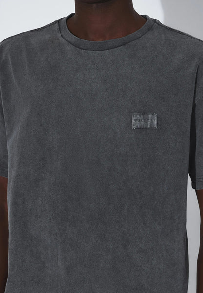 Dr Denim Trooper Tee Grey Black Overdye