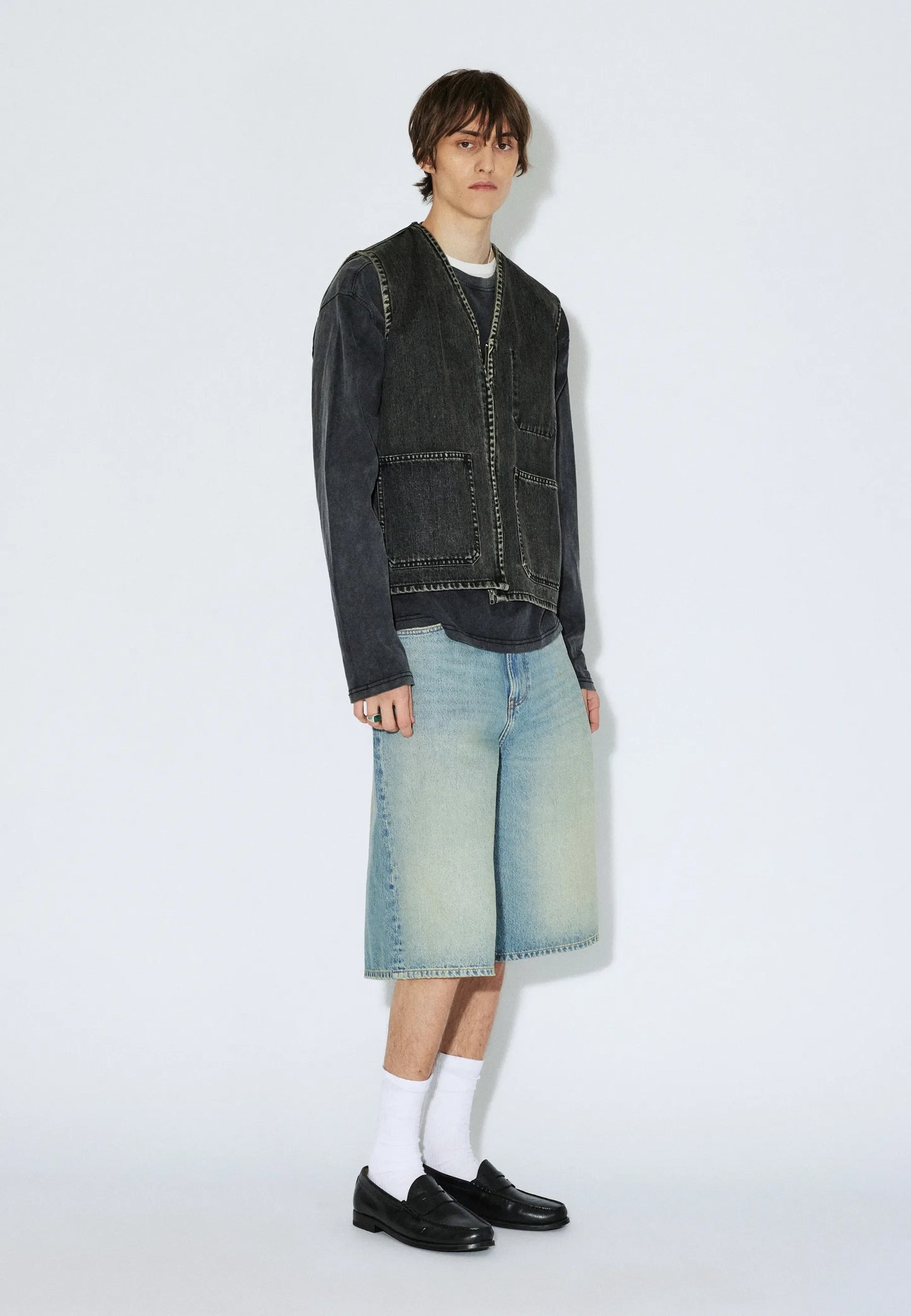 Dr. Denim Vali Shorts Stream Sky Aged