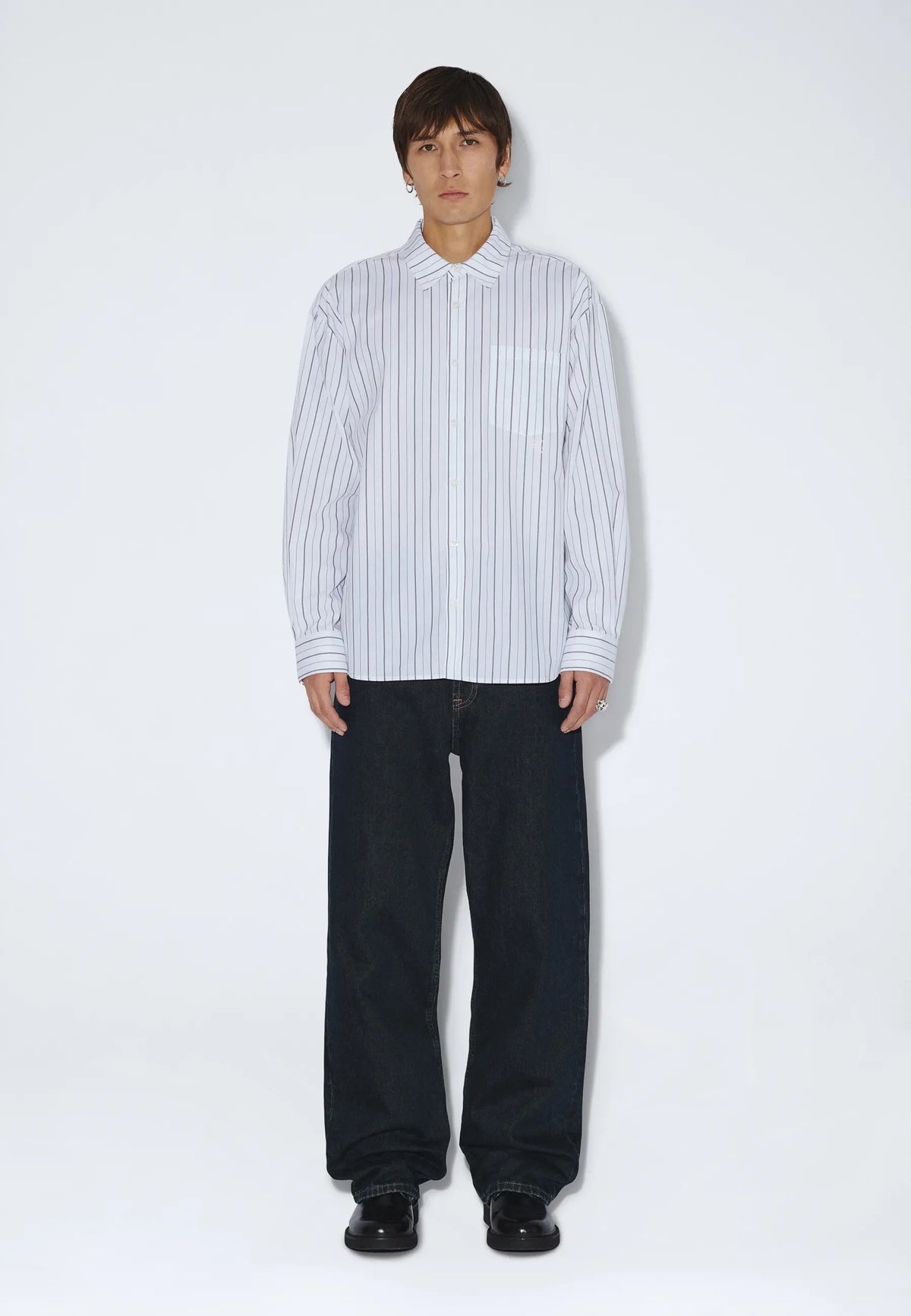 Dr. Denim Wes Shirt - Ecru Tan Stripe