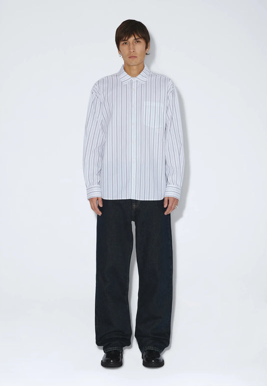 Dr. Denim Wes Shirt - Ecru Tan Stripe