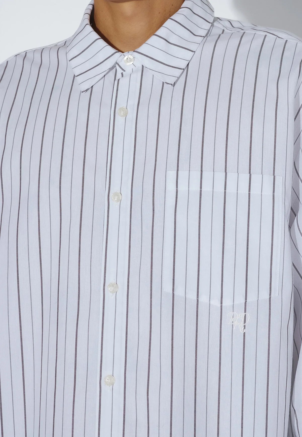 Dr. Denim Wes Shirt - Ecru Tan Stripe
