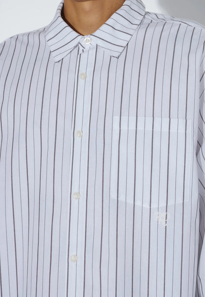 Dr. Denim Wes Shirt - Ecru Tan Stripe
