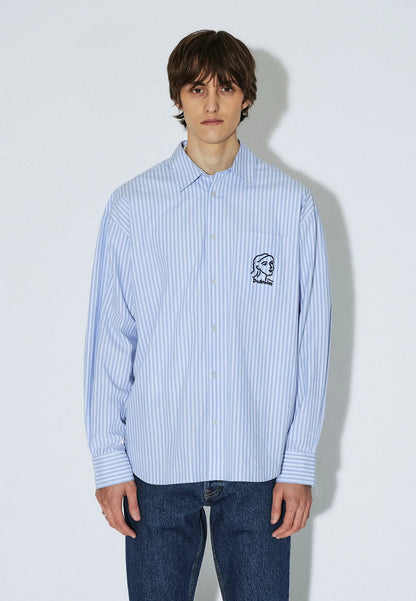 Dr. Denim Wes Shirt Lt Blue Stripe Draw
